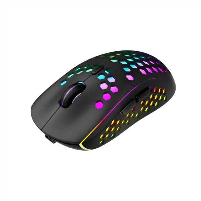 Canyon 7keys Gaming 2.4G wireless mouse, KA8 sensor, DPI up to 1600, rubber coating on panel, Huano 1million switch, 45cm PVC cable, ABS material. 400mAh battery, size: 125.8*63.7*41mm, weight: 95g, Black
