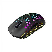 Canyon 7keys Gaming 2.4G wireless mouse, KA8 sensor, DPI up to 1600, rubber coating on panel, Huano 1million switch, 45cm PVC cable, ABS material. 400mAh battery, size: 125.8*63.7*41mm, weight: 95g, Black