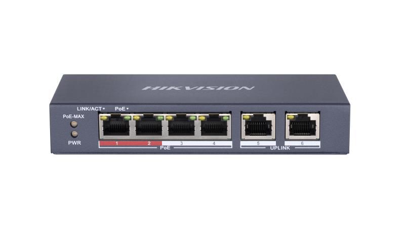 Switch Hikvision DS-3E0106P-E/M(B), 6 porturi 10/100 Mbps