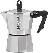 Pedrini Coffee Maker polished Aluminum 3 Cups silver black (9083-3) (90833)