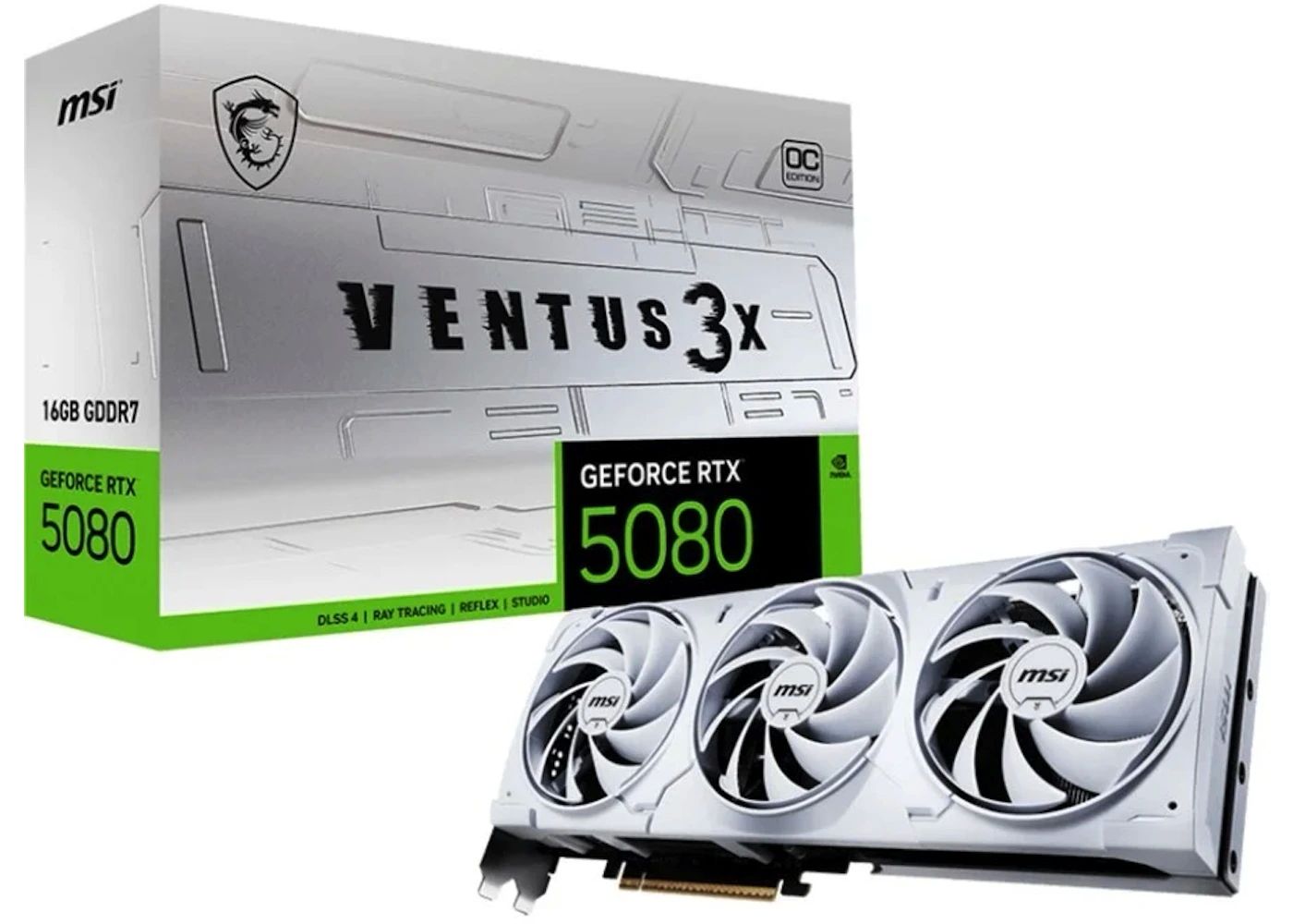 MSI VGA 16GB RTX5080 VENTUS 3X OC WHITE 16G 3xDP/HDMI GeForce RTX 5080 16G VENTUS 3X OC WHITE