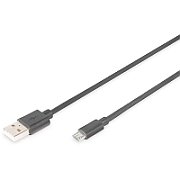 Digitus AK-300110-030-S cabluri USB USB 2.0 3 m USB A Micro-USB B Negru