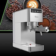 ESPRESSO MAKER FRAM FEM-D15SS, 1350W, 15 BAR, WATER TANK: 1.2L, THERMO-BLOCK HEATING AND PRE-BREW SYSTEM, AUTOMATIC FLOW STOP, FUNCTIONS: SINGLE&DOUBLE ESPRESSO, HIGH PRESSURE FROTHING FUNCTION, POWER SWITCH WITH INDICATOR LIGHT, DETACHABLE FROTHING NOZZLE AND DRIP TRAY, WARMING PLATE FOR CUPS