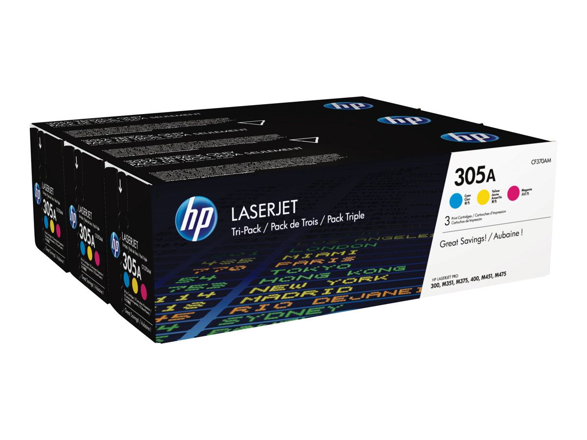 Cartus toner HP CF370AM ,Color ,3x2600 pagini ,Original (305A) 