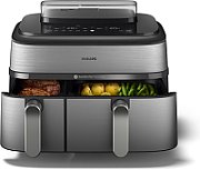 RESIGILAT: Philips Airfryer NA555 00 Dual Basket 9L 2750W silver (NA555/00)