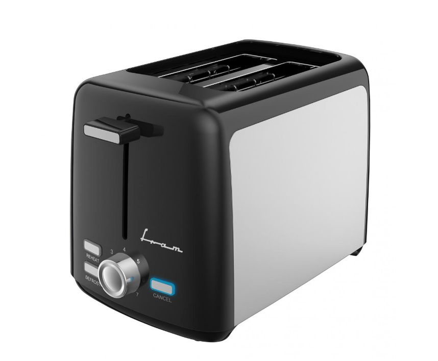 TOASTER FRAM FTP-8007SSBK, 800W, CAPACITY: 2 SLICES, 7 LEVELS OF TOASTING, FUNCTIONS: REHEAT, DEFROST, CANCEL, DETACHABLE CRUMB TRAY, BLACK