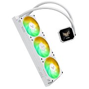 Cooler Procesor ASUS TUF GAMING LC III 360 ARGB LCD ALB, marime radiator 397mm, 3x120mm, viteza ventilatoare 650-2600 RPM +/- 10%, Suport AMD: AM5 AM4, suport INTEL: LGA 1851/1700/1200