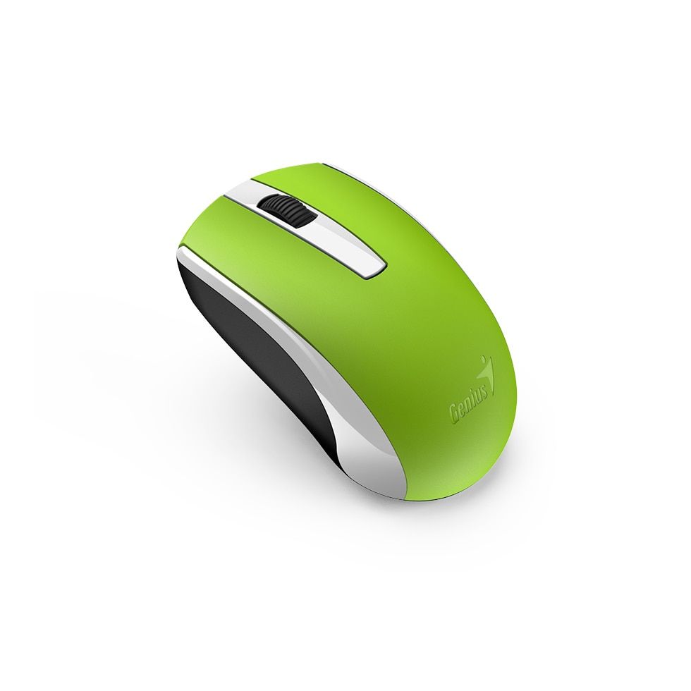 Mouse Genius  ECO-8100 , PC sau NB, wireless 2.4GHz, optic, 1200 dpi, butoane/scroll 3/1, acumulator, verde,  31030046403  (timbru verde 0.18 lei) 4710268 262770