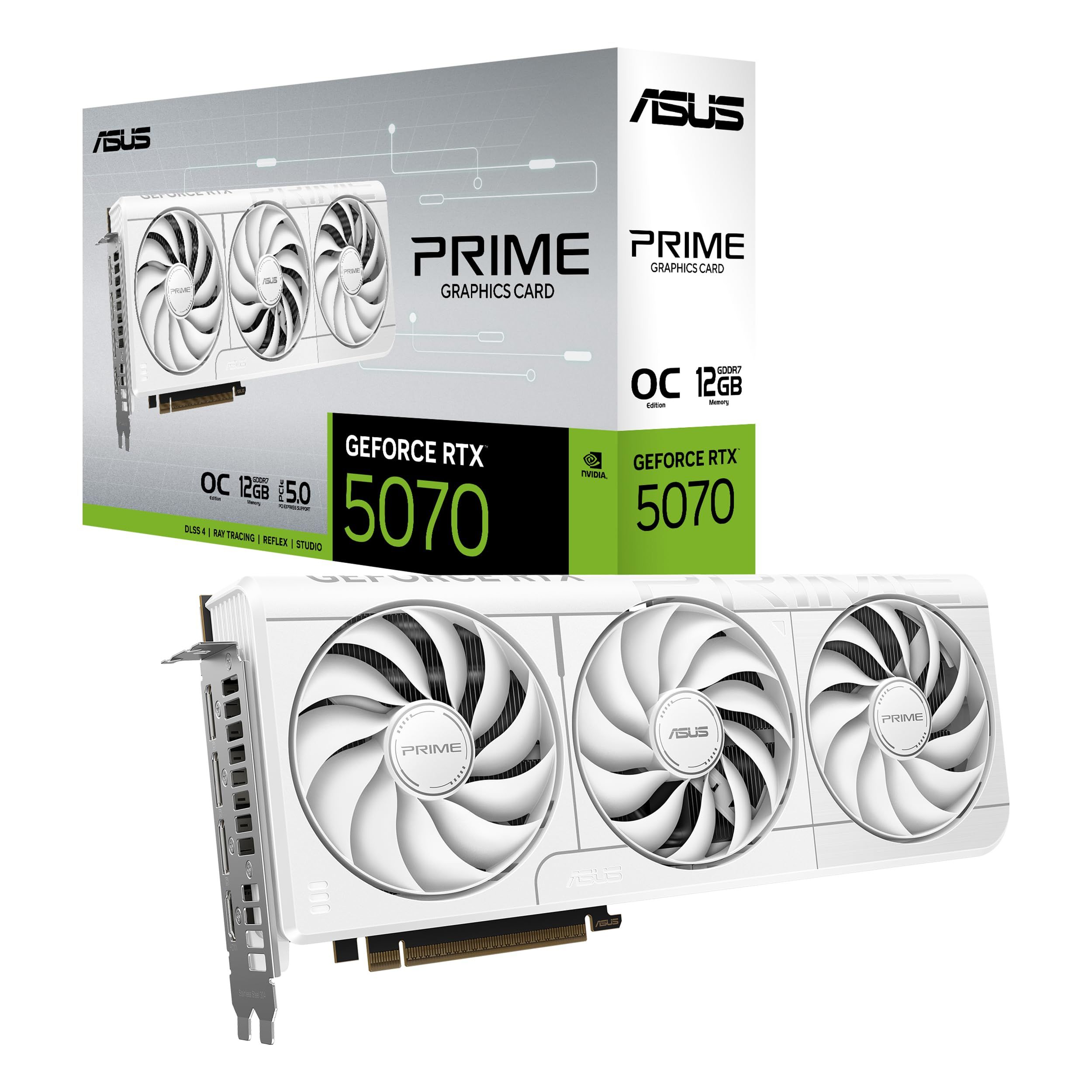 Placa video ASUS GeForce RTX 5070 PRIME OC White 12 GB GDDR7 192 bit