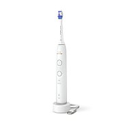 Periuta de dinti electrica Philips Sonicare HX7400/01, 62.000 miscari/minut, autonomie 21 zile, 2 moduri de periere, 3 intensitati, senzor presiune luminos, functia BrushSync, capat de periere Sensitive, alb