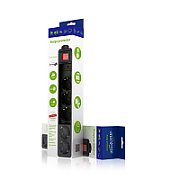 PRELUNGITOR GEMBIRD, Schuko x 5, conectare prin Schuko (T), cablu 4.5 m, 16 A, protectie supratensiune, protectie copii, negru,  SPG5-C-15  (include TV 0.75 lei)