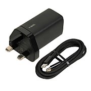 iBOX C-65 Black  GaN 65W universal charger UK plug
