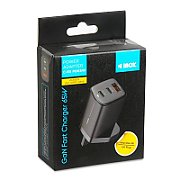 iBOX C-65 Black  GaN 65W universal charger UK plug