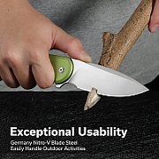 CIVIVI Button Lock Praxis Knife Aluminum Green