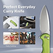 CIVIVI Button Lock Praxis Knife Aluminum Green