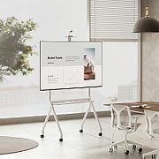 Maclean TV stand / cart  camera shelf  on casters  55-100   max load 120kg/10kg shelf  max. VESA 900x600  white  MC-114 W