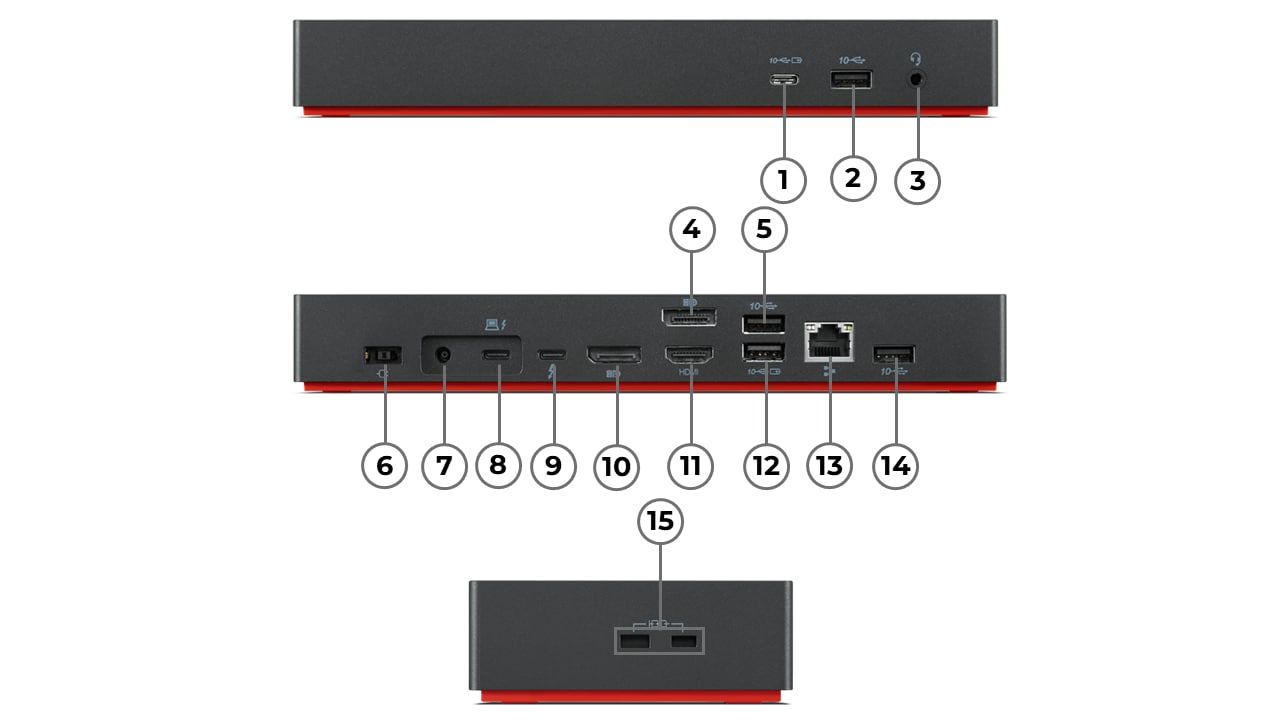 Lenovo ThinkPad Universal Thunderbolt 4 Prin cablu Negru