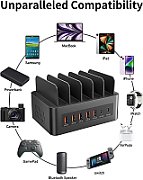 Satechi Dock 5 Multi device charging station with EU plug (2xUSB-C PD 20 W, 2x USB-A 12W, Wireless) - Space Grey