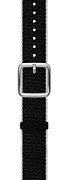 Withings Polyethylene terephthalate Wristband 18mm w Silver buckle for Scanwatch 38mm, Steel HR 36mm, Withings Move, Move ECG, Steel - Black & White