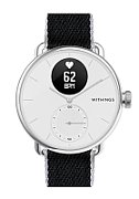 Withings Polyethylene terephthalate Wristband 18mm w Silver buckle for Scanwatch 38mm, Steel HR 36mm, Withings Move, Move ECG, Steel - Black & White