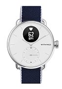Withings Polyethylene terephthalate Wristband 18mm w Silver buckle for Scanwatch 38mm, Steel HR 36mm, Withings Move, Move ECG, Steel - Blue & White