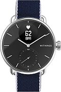Withings Polyethylene terephthalate Wristband 18mm w Silver buckle for Scanwatch 38mm, Steel HR 36mm, Withings Move, Move ECG, Steel - Blue & White