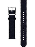 Withings Polyethylene terephthalate Wristband 18mm w Silver buckle for Scanwatch 38mm, Steel HR 36mm, Withings Move, Move ECG, Steel - Blue & White