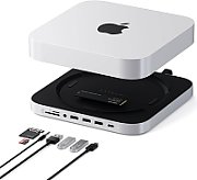 Satechi Stand & Hub For Mac Mini / Studio (1x USB-C 3.2, 1xUSB-A 3.2, 2x USB-A 3.0, 3.5mm Audio,1x Micro/SD, 1x NVMe/M.2 SATA SSD Enclosure Drive not included) - Silver