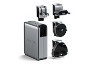 Satechi Travel Chrager 145W USB-C 4-Port (4x USB-C PD, UK-EU-AU-US adapte & mesh bag inc.) - Space Grey