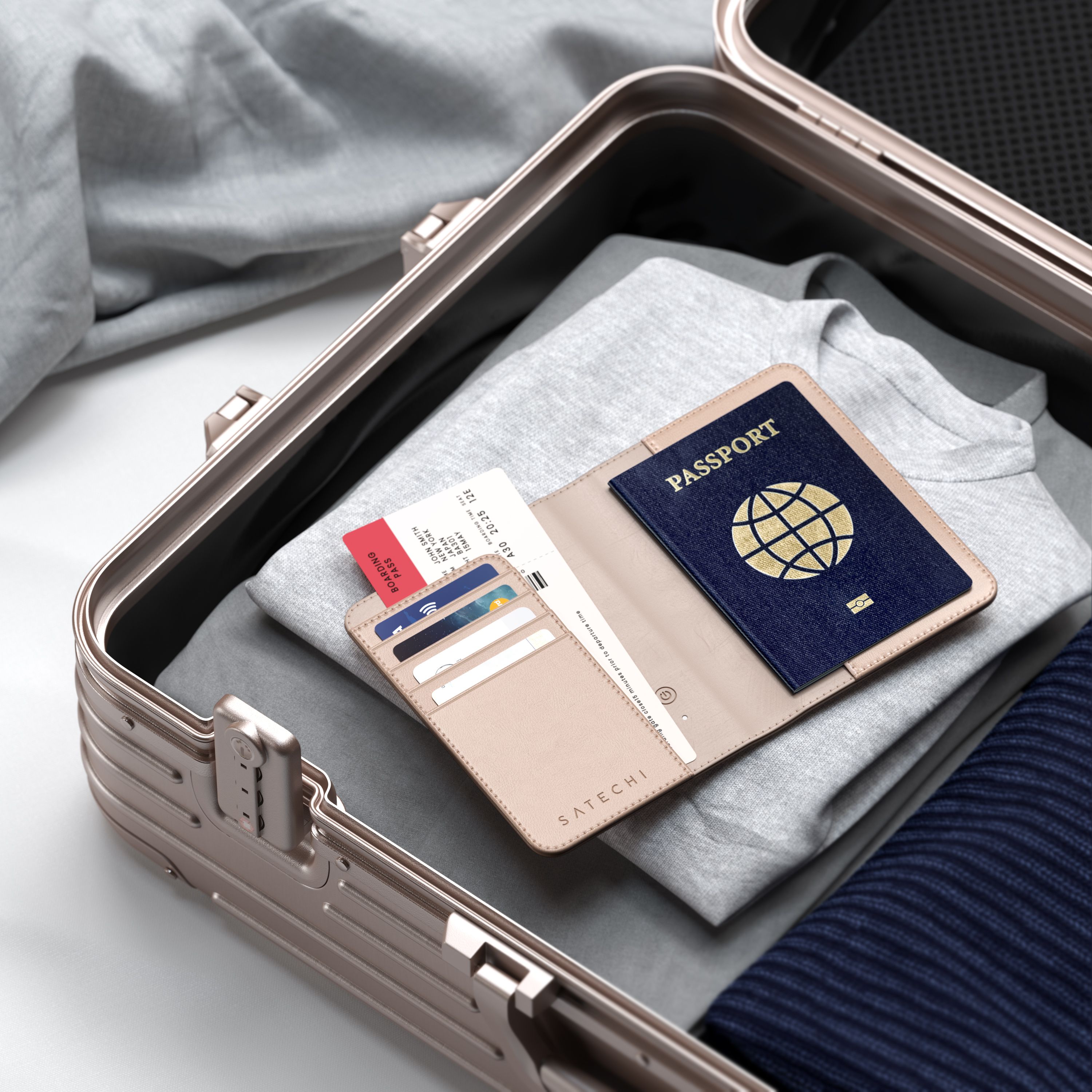 Satechi Vegan-Leather FindAll Passport Cover - Desert Rose