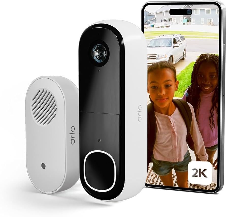 Arlo Essential (Gen.2) Video Doorbell and Chime 2K Security wireless - 1 Doorbell and chime - White