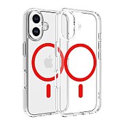 Dvided Magsafe iPhone 16 clear case - Red