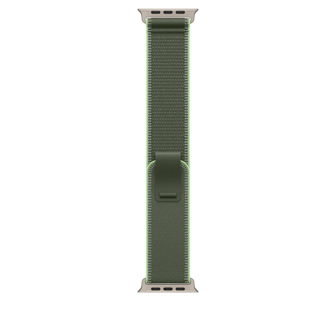 Apple Watch 49mm Loop:  Green/Neon Trail Loop - M/L - Natural Titanium Finish