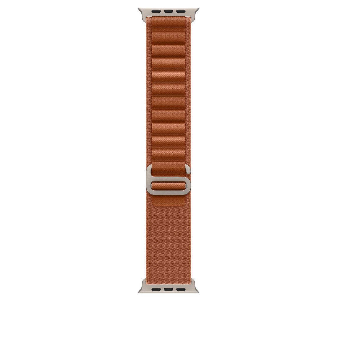 Apple Watch 49mm Loop:  Terra Cotta Alpine Loop - Medium - Natural Titanium Finish