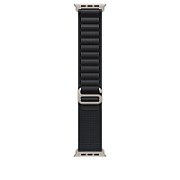 Apple Watch 49mm Loop:  Black Alpine Loop - Medium - Natural Titanium Finish
