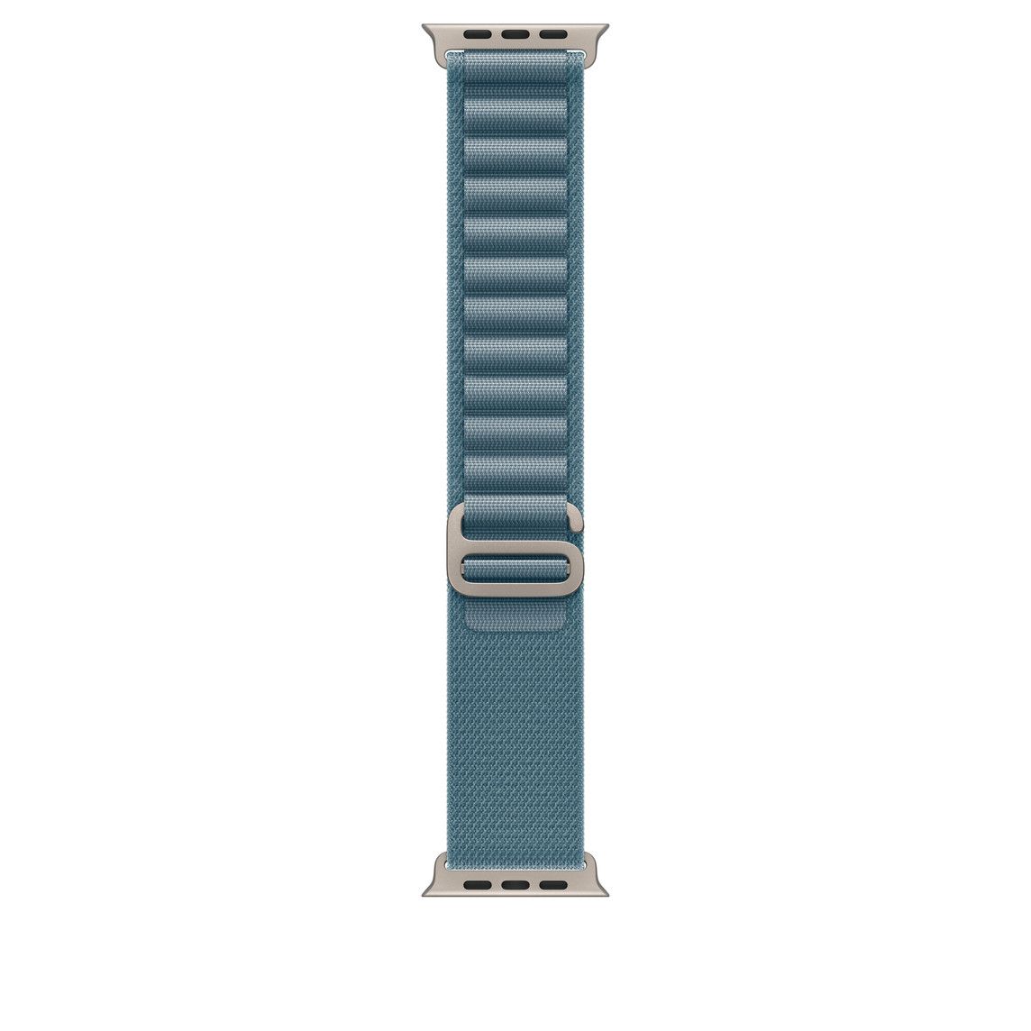 Apple Watch 49mm Loop:  Light Blue Alpine Loop - Medium - Natural Titanium Finish