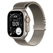 Apple Watch 49mm Loop:  Natural Titanium Milanese Loop - Large