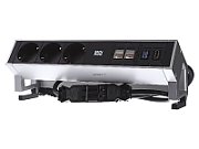 Table socket 3-way Inox