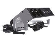 Table socket 3-way Inox