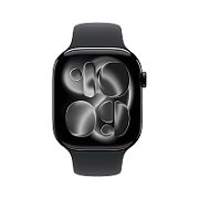 Apple Watch S11 GPS 42mm Jet Black Aluminium Case with Black Sport Band - M/L