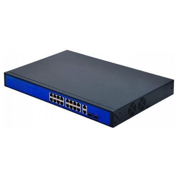 Switch BestNPS NPS1622GH, 16 porturi + 2 UP Link + 2 SFP, POE 10/100Mbps, 400W