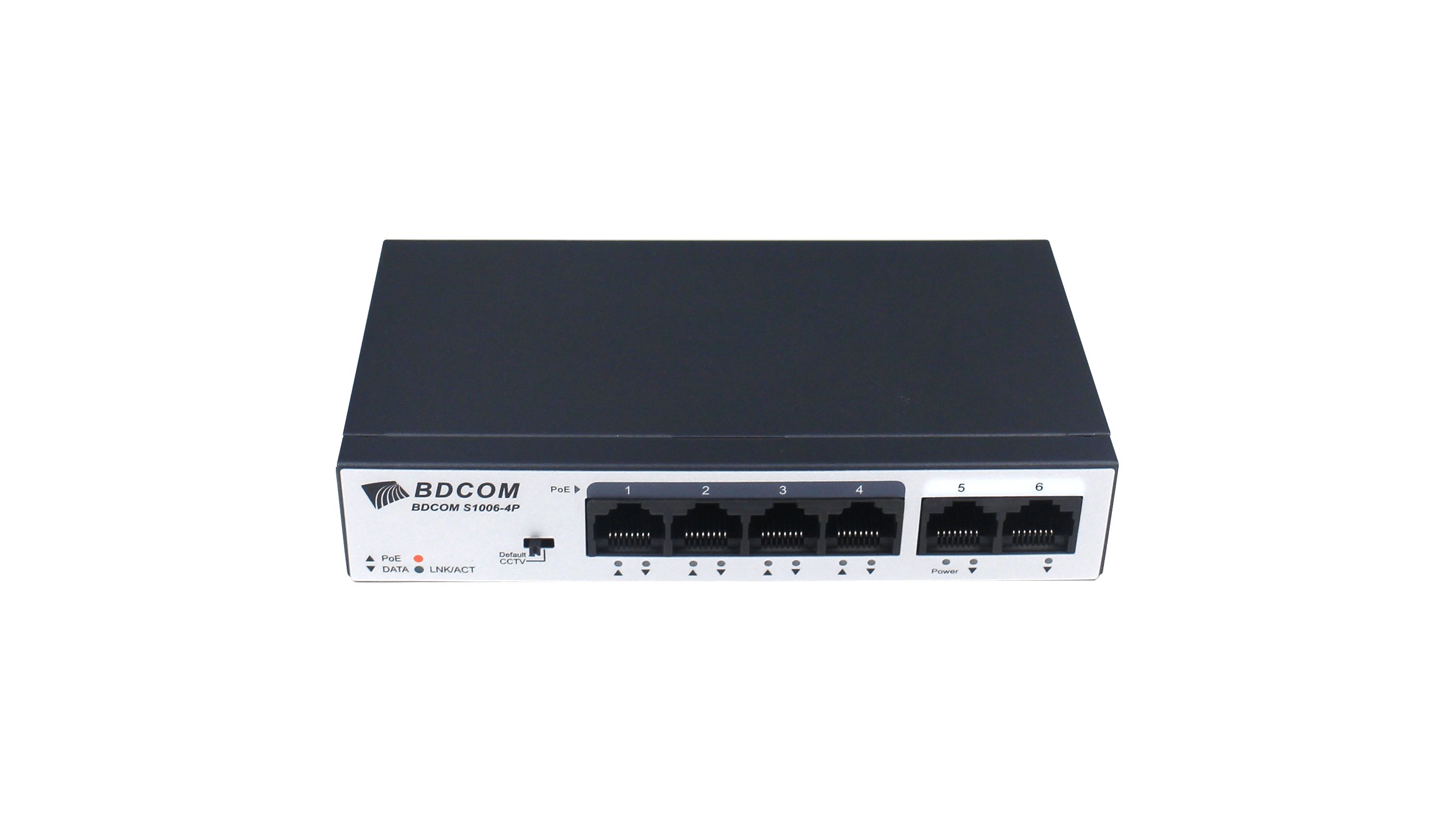 Switch BDCOM S1006-4P PoE 4 porturi, 2 RJ45 (Uplink), 60W