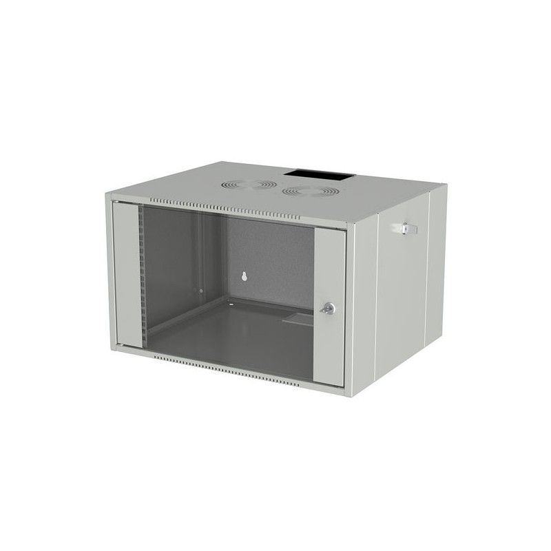Rack 19'' 4U 580x600, de perete, dezasamblat, usa fata sticla, laterale detasabile, 60kg, seria D-WALL META, DECKRO