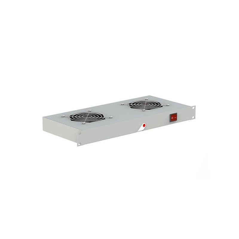 Modul ventilatie cu doua ventilatoare 19'' 1U, intrerupator ON/OFF, DECKRO