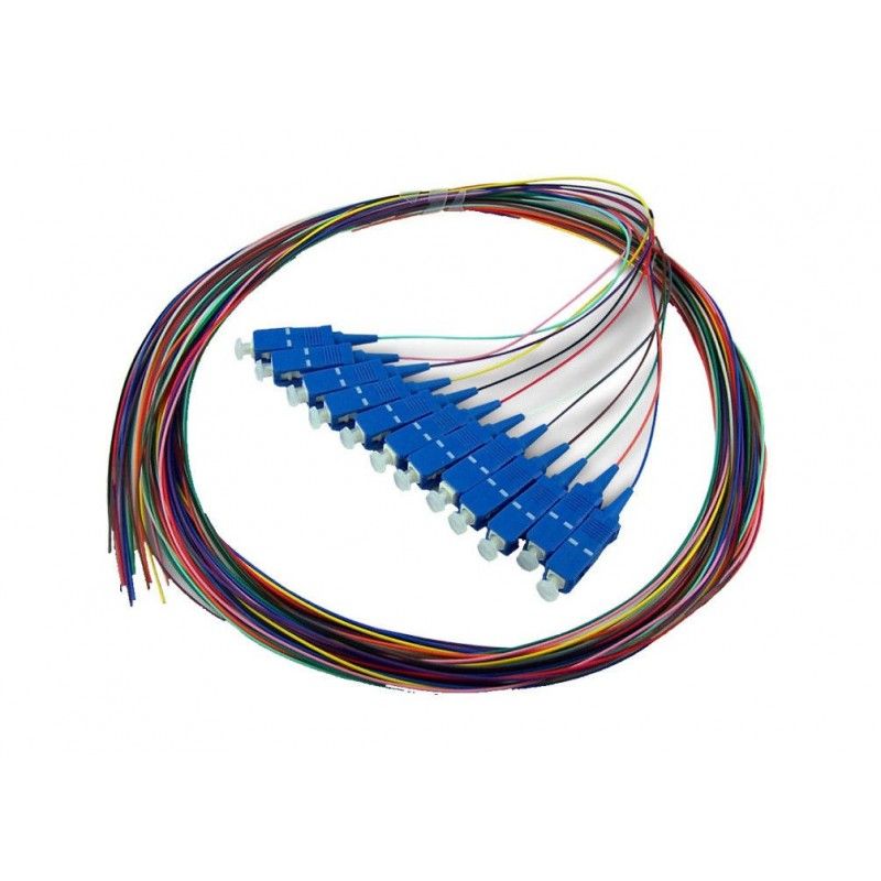 Set 12 buc pigtail FO LC/PC, MM OM3, 50/125, 0,9mm manta  LSZH, 1.5m colorate - EMTEX