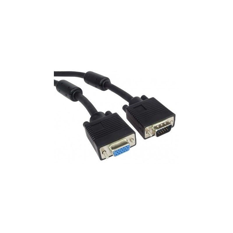 Cablu prelungitor VGA, mama - tata, cu ferite, dubluecranat, 3m, PremiumCord