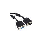 Cablu prelungitor VGA, mama - tata, cu ferite, dubluecranat, 7m, PremiumCord