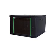 Rack 19'' 4U 600x450, de perete, usa din sticla, panouri detasabile si securizate, dezasamblat, capacitate 100kg, negru RAL9005, D-META-2, DECKRO