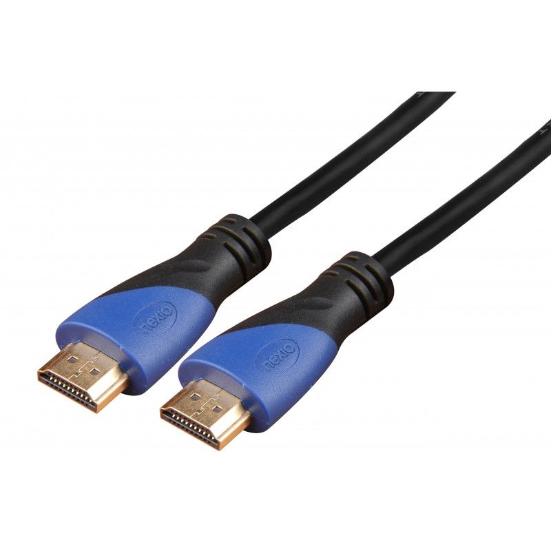 Cablu HDMI, V1.4, tata-tata, 4K@30hz, 1080P, High Speed Ethernet, contacte aurite, 1.5m, Negru, Nexio
