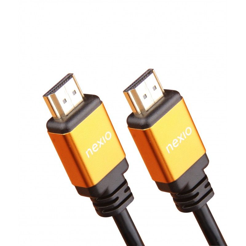 Cablu HDMI, V2.1, tata-tata, 8K@60hz, 1080P, Ultrad High Speed Ethernet, carcasa metalica, contacte aurite, 2m, Negru, Nexio